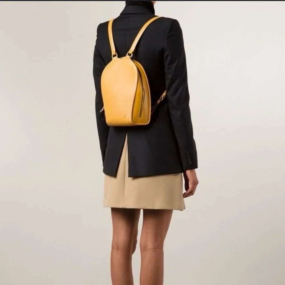 Authentic LOUIS VUITTON Black Epi Leather Mabillon Backpack Bag